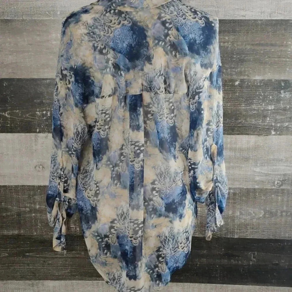 Free People sheer feather print blouse - Picture 3 of 8